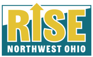 RISE Northwest Ohio logo, yellow teal