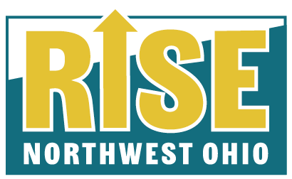 RISE Northwest Ohio logo, yellow teal