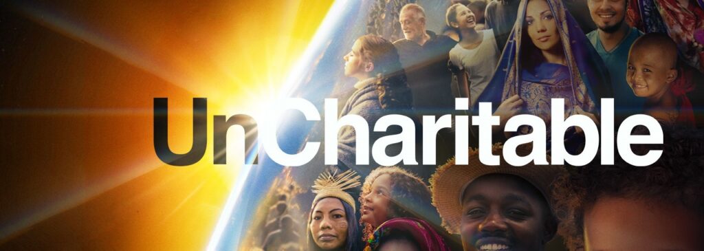 Uncharitable documentary graphic